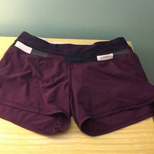 Maroon lululemon shorts